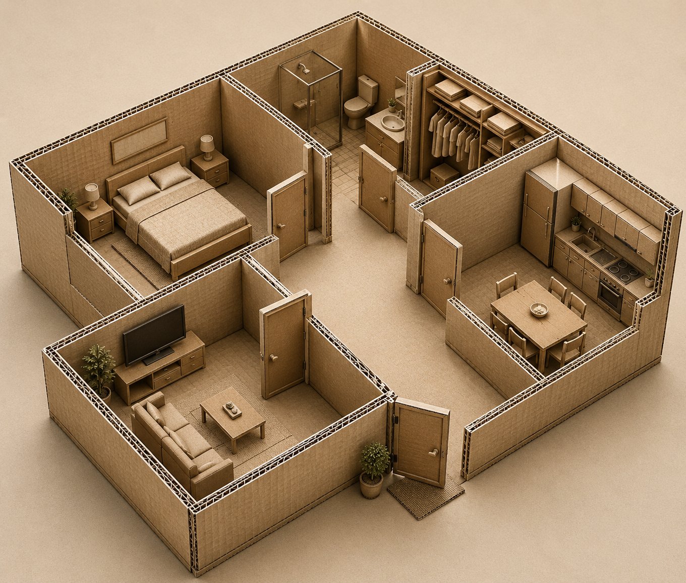 Cardboard model of the apartment